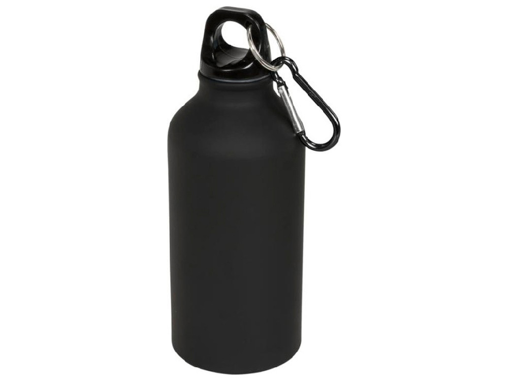Матовая спортивная бутылка Oregon с карабином и объемом 400 мл, черный - фото 1 - id-p215527429