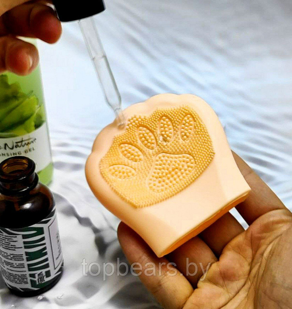 Массажер силиконовый ручной для лица и тела Лапка / Силиконовая щетка для очищения лица - фото 10 - id-p215527384