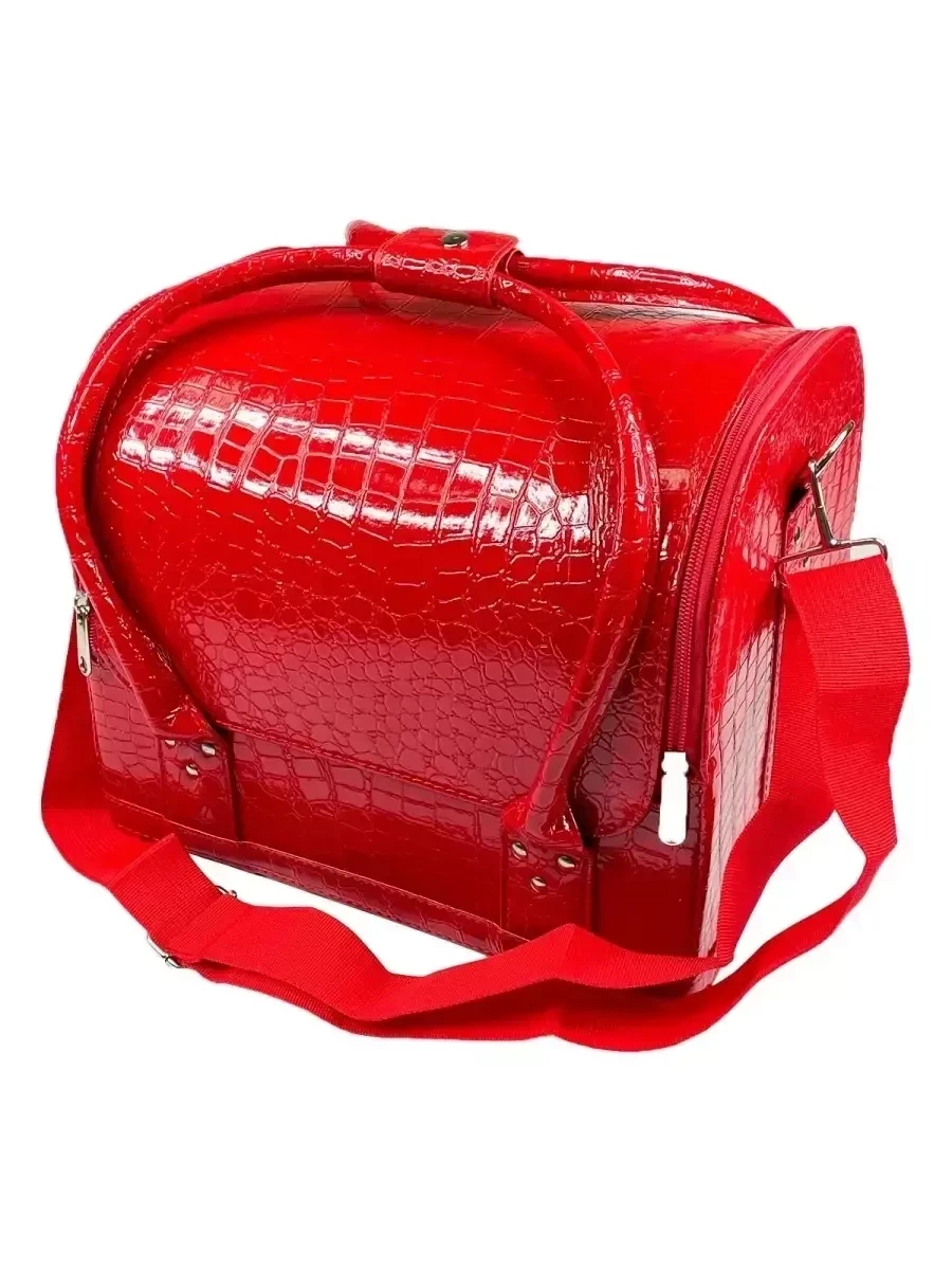Сумка-чемодан Nail-beauty / косметический кейс для маникюра для косметики / косметичка (Красный-Чёрный) - фото 2 - id-p215527320