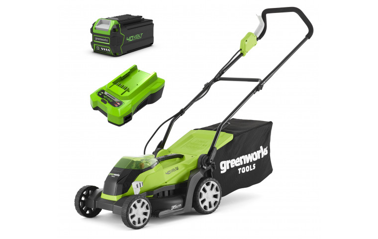 Аккумуляторная газонокосилка GreenWorks G40LM35K2 40В G-MAX DigiPro - фото 1 - id-p215528463