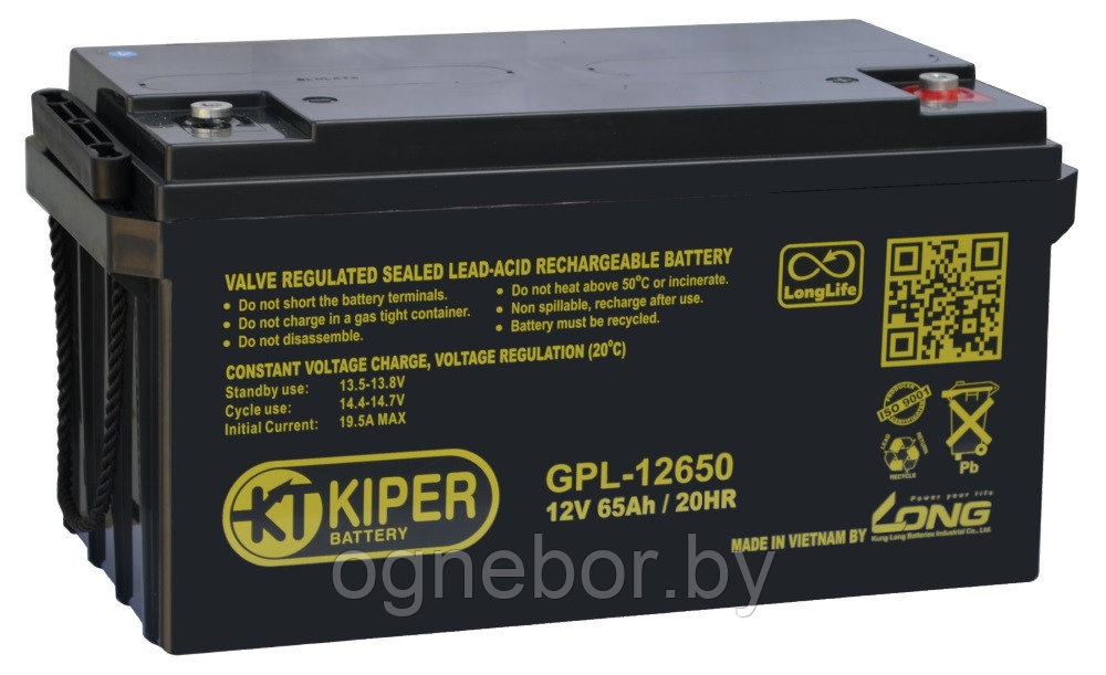 Аккумуляторная батарея Kiper GPL-12650 12V/65Ah - фото 1 - id-p215530773