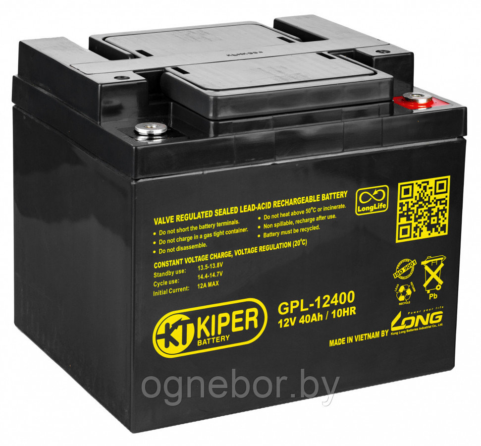 Аккумуляторная батарея Kiper GPL-12400 12V/40Ah - фото 1 - id-p215531169