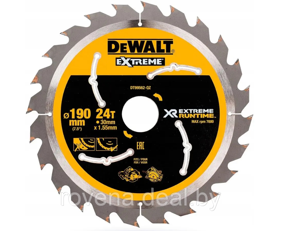 АККУМУЛЯТОРНАЯ ЦИРКУЛЯРНАЯ ПИЛА 190 ММ 54 В FLEXVOLT DEWALT DCS576N - фото 3 - id-p215531257