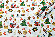 Бумага глянцевая 50х70 см, Дед мороз и имбирный человечек