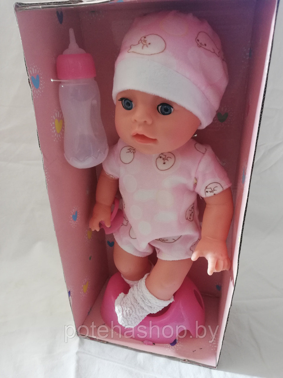 Кукла "Пупс Yale Baby YL1735B с развивающим ковриком и аксессуарами, 30 см, 5 функций. РОЗОВЫЙ - фото 9 - id-p189884238