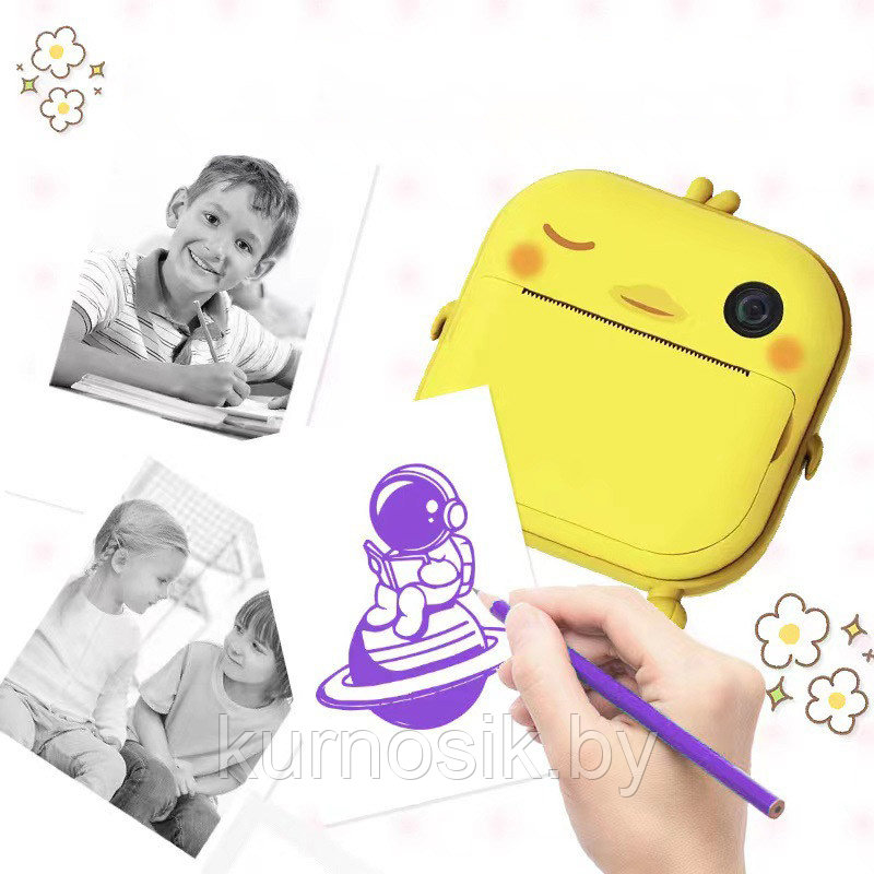 Фотоаппарат детский с мгновенной печатью, фотокамера с печатной бумагой Print Camera M2 Желтый цыпленок - фото 8 - id-p215534981