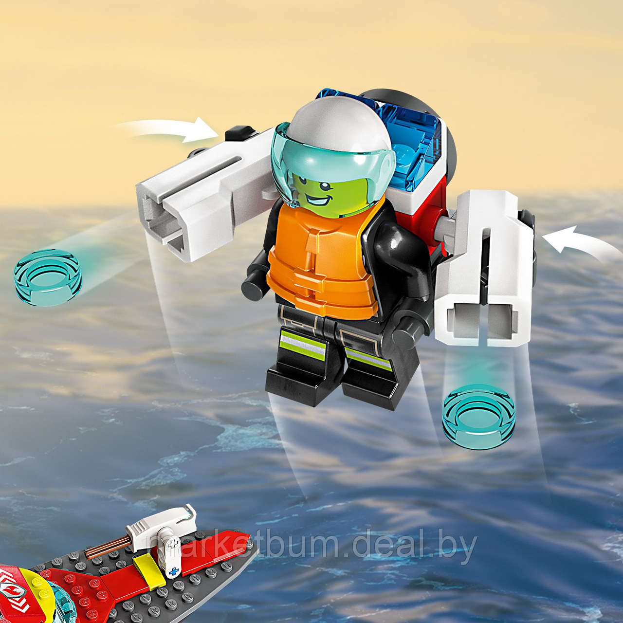Конструктор LEGO City 60373, Пожарная лодка - фото 5 - id-p215540262