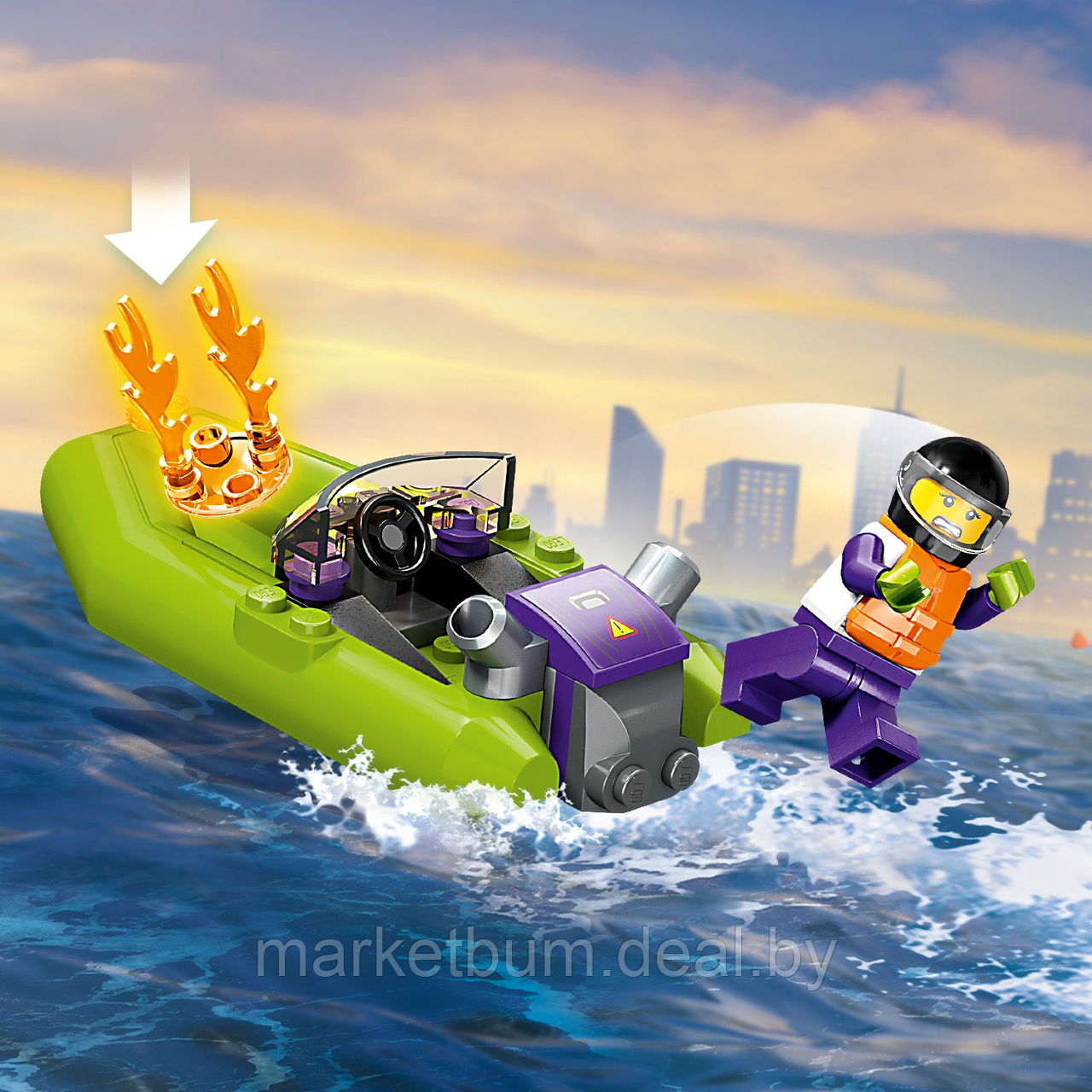 Конструктор LEGO City 60373, Пожарная лодка - фото 6 - id-p215540262