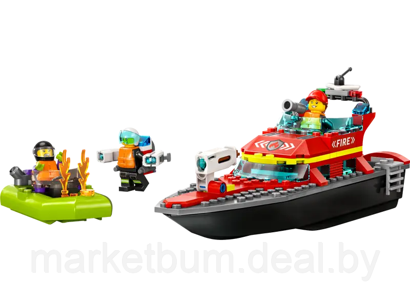 Конструктор LEGO City 60373, Пожарная лодка - фото 3 - id-p215540262
