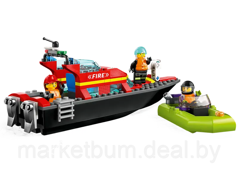 Конструктор LEGO City 60373, Пожарная лодка - фото 7 - id-p215540262