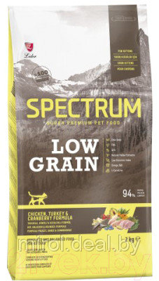 Сухой корм для кошек Spectrum Low Grain для котят с курицей, индейкой и клюквой - фото 1 - id-p215540079