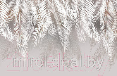 Фотообои листовые Citydecor Пальмовые листья с оттенком светло-серые - фото 1 - id-p215543450