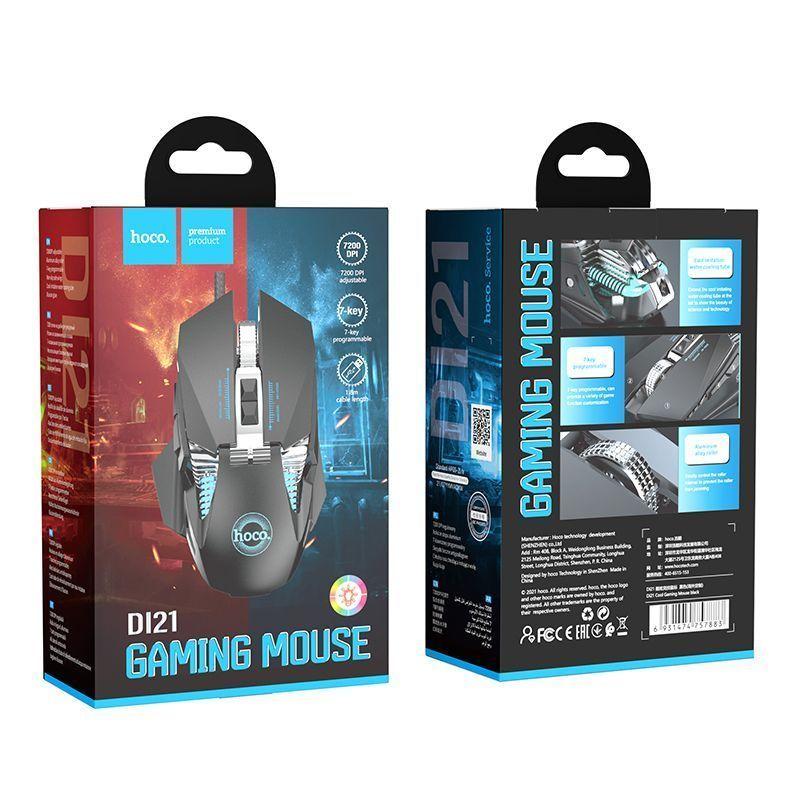 Мышь игровая Hoco DI21 7 кнопок 1000-7200dpi черная - фото 3 - id-p215116380
