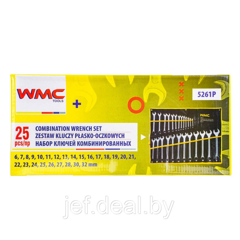 Ключи комбинированные набор 25 предметов WMC TOOLS WMC-5261P - фото 5 - id-p215565011