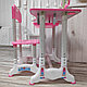 Растущая парта (стол) и растущий стул для дошкольника (подставка для книг, полка для канцтоваров) Розовый, фото 2