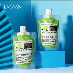 Ликвидация Очищающий  и увлажняющий кожу скраб для тела Body Scrub Skin EXGYAN, 300 g С экстрактом лимона