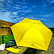 Мини - зонт карманный полуавтомат, 2 сложения, купол 95 см, 6 спиц, UPF 50 / Защита от солнца и дождя  Желтый, фото 6