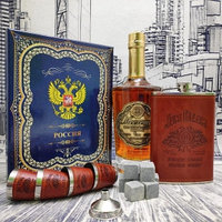 Подарочный набор Jim Beam (фляжка 250мл., воронка, 4 рюмки) Коричневый с черным