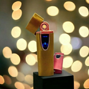Электронная USB зажигалка LIGHTER Smoking Set Золотой