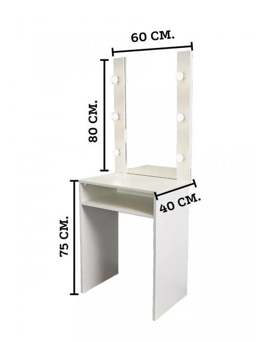 Туалетный столик с зеркалом и подсветкой стол для макияжа косметический дамский макияжный гримерный в спальню - фото 4 - id-p215357096