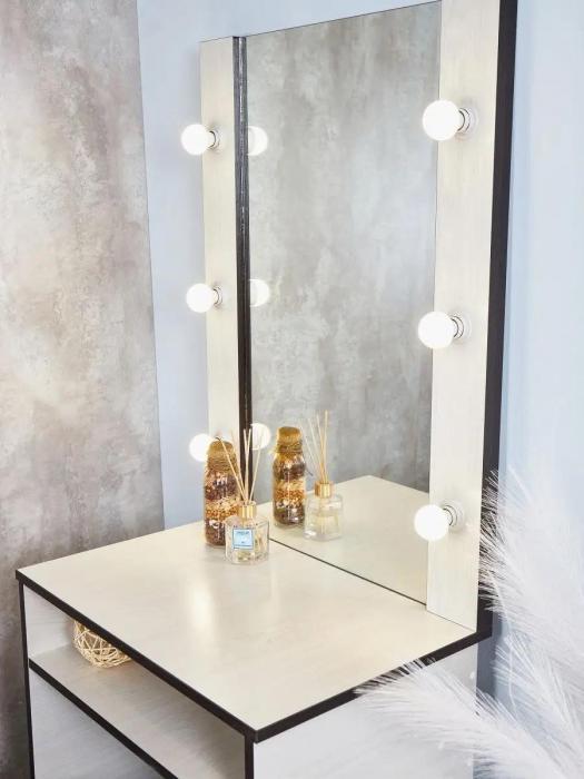 Туалетный столик с зеркалом и подсветкой стол для макияжа косметический дамский макияжный гримерный в спальню - фото 6 - id-p215357096