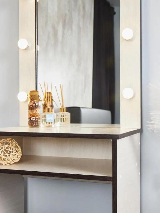 Туалетный столик с зеркалом и подсветкой стол для макияжа косметический дамский макияжный гримерный в спальню - фото 7 - id-p215357096