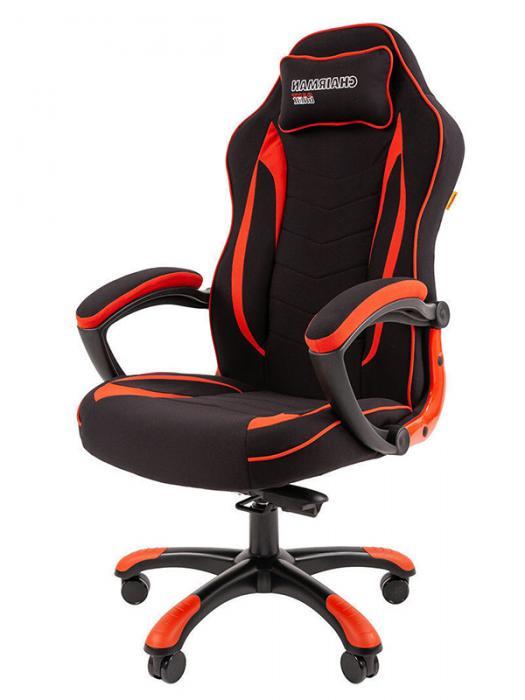 Игровое компьютерное кресло геймерский стул из экокожи для компьютера гонок Chairman Game 28 черное красное - фото 1 - id-p215361633