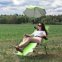 Шезлонг с зонтиком ISMA ISMA-FG-HY-8009Z(зеленый)
