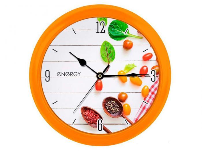 Настенные часы на кухню Energy EC-111 круглые кварцевые оригинальные интерьерные механические - фото 1 - id-p215508864
