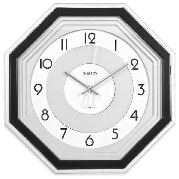 Настенные восьмиугольные часы стрелки кварцевые ENERGY ЕС-12 оригинальные интерьерные для спальни дома - фото 1 - id-p215509498