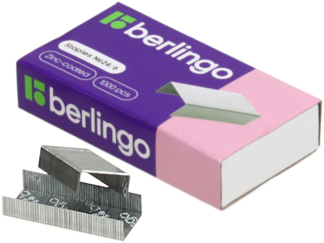 Скобы для степлеров Berlingo №24/6, 1000 шт. - фото 1 - id-p215578168