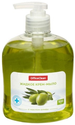 Мыло-крем жидкое OfficeClean (с дозатором) 500 мл, «Нежное», с маслом оливы