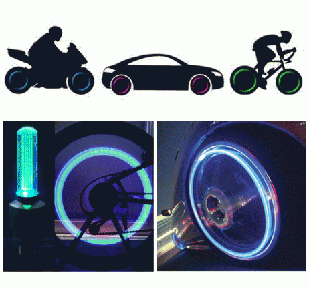 Светодиодная подсветка для колеса (цвета в ассортименте) - 2 шт.