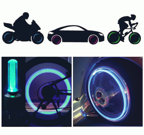 Светодиодная подсветка для колеса (цвета в ассортименте) - 2 шт. - фото 1 - id-p30639041