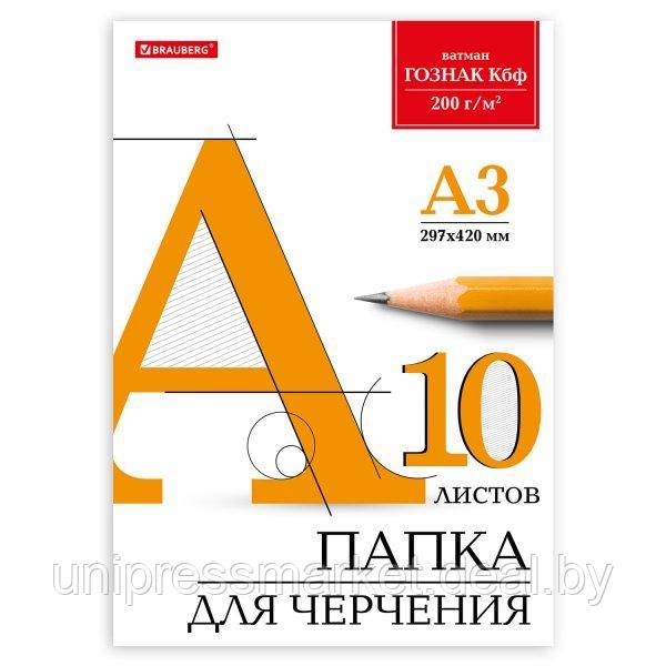 Папка для черчения А3 10л. 200г/м2 без рамки ГОЗНАК BRAUBERG 129226 - фото 1 - id-p212686715