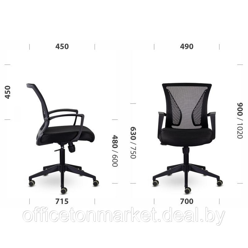 Кресло для персонала Энжел СН-800 "СР TW-01/Е11-К", ткань, сетка, пластик, черный - фото 6 - id-p215565117