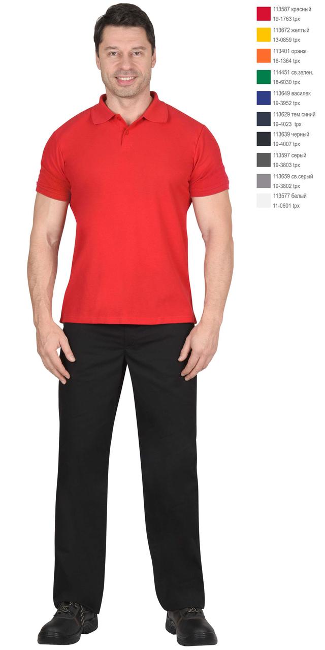 Рубашка-поло короткие рукава красная, рукав с манжетом, пл.180 г/кв.м - фото 2 - id-p215583700