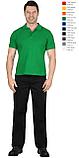 Рубашка-поло короткие рукава св.зеленая, рукав с манжетом, пл. 180 г/кв.м., фото 2