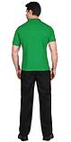 Рубашка-поло короткие рукава св.зеленая, рукав с манжетом, пл. 180 г/кв.м., фото 3