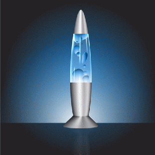 Лава-лампа с воском 35 см. Синяя