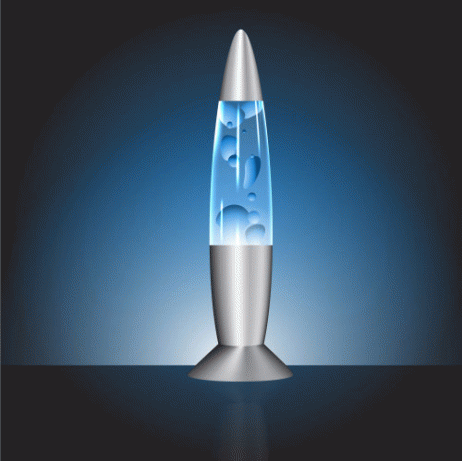 Лава-лампа с воском 35 см. Синяя - фото 1 - id-p30639200