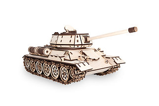 Танк Т-34. Деревянный пазл 3D - конструктор EWA, фото 2
