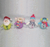 Дед мороз, ангел, снеговик, пингвин (со светодиодом)