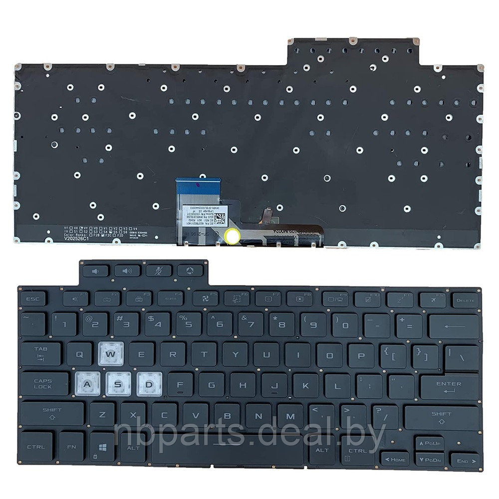 Клавиатура для ноутбука ASUS TUF Gaming Dash F15 FX516 чёрная, с подсветкой, RU