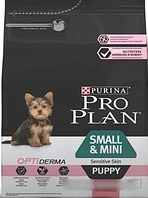 Сухой корм для собак Pro Plan Optiderma Puppy Small&Mini Sensitive Skin 3 кг