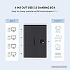 Переключатель Ugreen Sharing Switch 30346 USB Type-A - 4 x USB Type-B (1.5 м, черный), фото 2