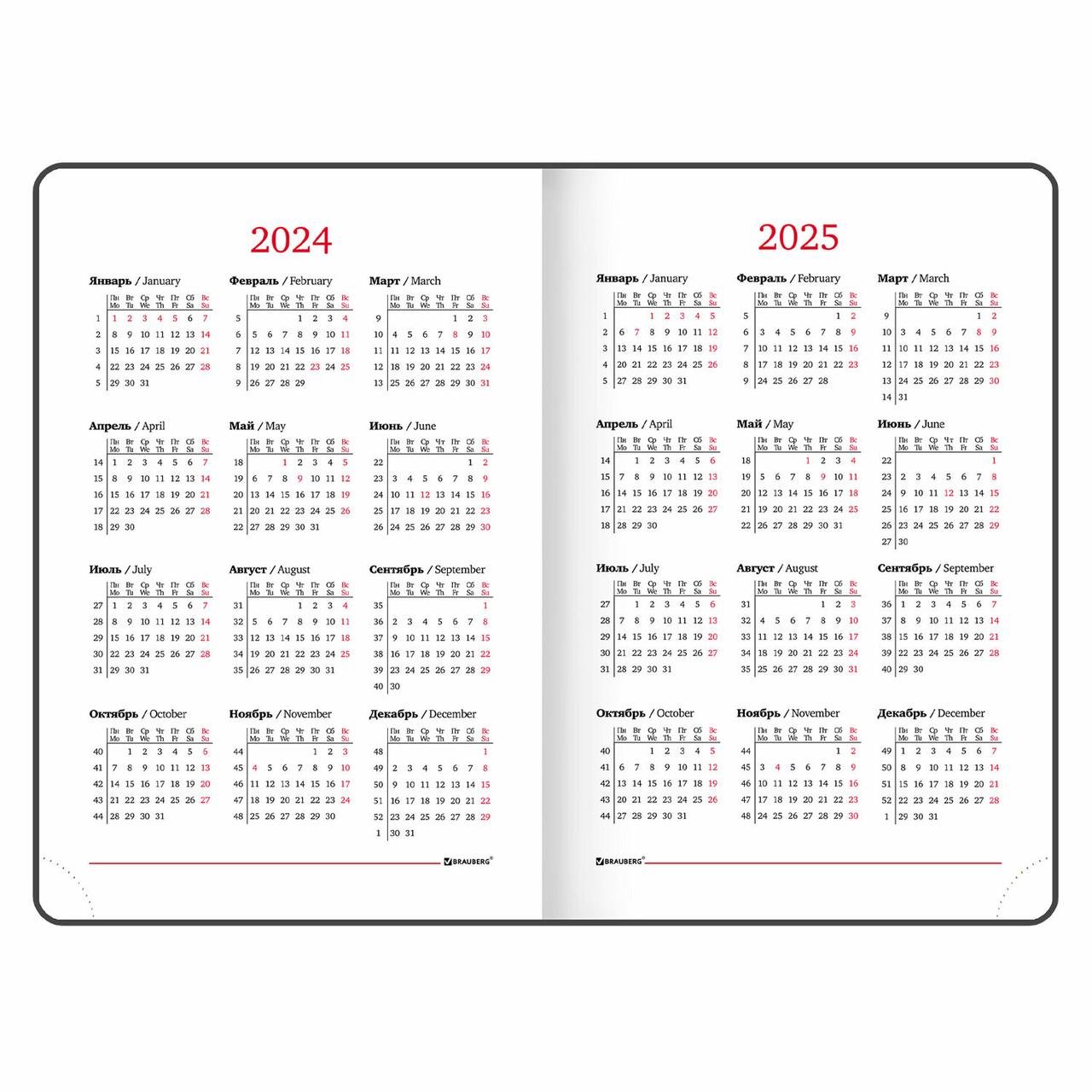 Ежедневник датированный 2024 А5 138x213 мм BRAUBERG "Select", балакрон, зеленый, 114878 - фото 3 - id-p215593769