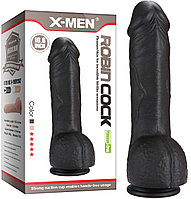 Фаллос-гигант черного цвета X-Men Robin Cock 27 см