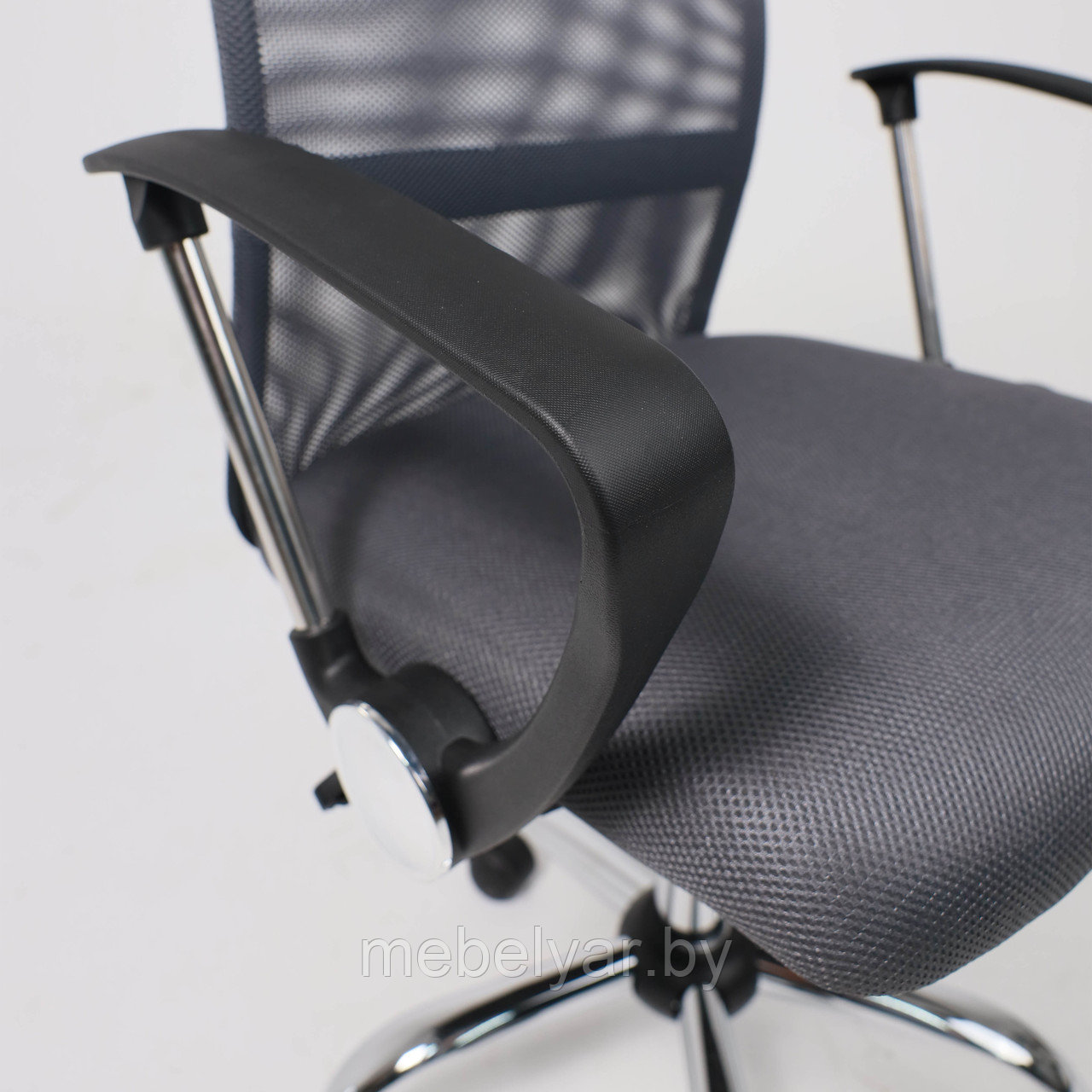 Кресло поворотное ARIA, LIGHT, ECO/сетка, серый+сетка-серая AksHome - фото 6 - id-p215594280