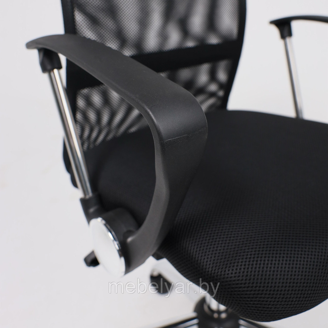 Кресло поворотное ARIA, LIGHT, ECO/сетка, черный+сетка-чёрный AksHome - фото 6 - id-p215594331